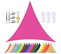 Pare-soleil triangulaire imperméable avec œillets, protection UV à 90 %, idéal pour balcon, terrasse, jardin, plage, piscine, rose rouge, 3 x 3 x 3 m
