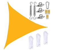 Pare-soleil triangulaire imperméable avec kit de montage 160 g/m² en tissu bœuf résistant aux intempéries 90 % de protection UV pour jardin, pelouse, balcon, piscine, 4 x 4 x 4 m, gris