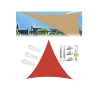 Pare-soleil triangulaire imperméable en tissu Oxford pour terrasse, jardin, piscine, balcon, protection UV, 3 x 3 m, rouge