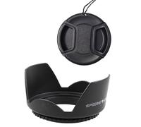 Pare-soleil tulipe 67 mm et bouchon d'objectif compatible avec Canon EF-S 18-135 mm