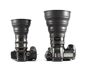 Pare-Soleil Universel en Silicone Anti-Reflet [72-112mm] - Pliable pour Photographie à Travers Verre (Aquarium, Musée, Avion, Fenêtre) - Compatible avec Canon, Nikon, Sony, Fuji, Pentax