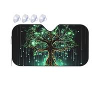 Pare-soleil universel pour pare-brise de voiture - Arbre vert magique - Bloque la chaleur et les rayons UV - Pliable - Protection intérieure de voiture