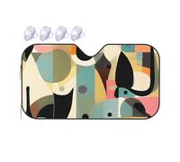 Pare-soleil universel pour pare-brise de voiture, art moderne du milieu du siècle, motif chat pour voiture, bloque la chaleur et les rayons UV, pare-soleil avant pliable pour protection intérieure de