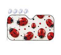 Pare-soleil universel pour pare-brise de voiture - Coccinelle rouge - Bloque la chaleur et les rayons UV - Pliable - Protection intérieure de voiture