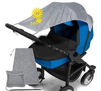Pare Soleil Universel Pour Poussette Avec Sac De Rangement OFFERT - Protection Anti Uv - Ombrelle Poussette, Toile Anti-UV UPF50+ / Bébé Confort Réglable & Landaus, Universelle