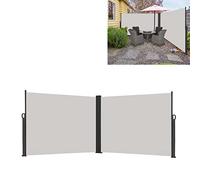 Pare-soleil vertical extensible pour extérieur, 200 x 600 cm, gris, parfait pour balcon et terrasse, bloque les rayons UV, séparateur d'espace, imperméable