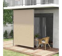 Pare-soleil vertical réglable avec manivelle 215-310 cm de hauteur sans perçage - Auvent d'extérieur pour balcon et jardin - Design ex ble - Beige - 1,5 m