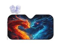 Pare Soleil Voiture Abstract Fire Dragon Housse De Protection Solaire Détachable Bache Pare Brise Protection Avant Bache Voiture pour Camion Travel SUV S