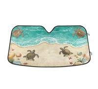 Pare Soleil Voiture Beach Cute Cartoon Turtles Housse De Protection Solaire Pliable Bache Pare Brise Détachable Bache Voiture pour Voitures Camion Travel M