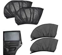 Pare Soleil Voiture Bébé,4 pièces Chaussette Voiture par Soleil,Anti Moustiquaire Protection Solaire Voiture,Chaussette Voiture Soleil élastique par adaptée à la Plupart des Voitures