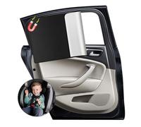Pare Soleil Voiture Bébé Rideau, 2 Pièces Rideau Pare-Soleil de Voiture avec Aimants, Pares-Soleil Auto-Adhésifs pour Enfants, Reflète et Absorbe Les UV et la Lumière du Fenêtre