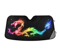 Pare Soleil Voiture Fire Rainbow Dragon Bache Voiture Détachable Bache Pare Brise Pliable Housse De Protection Solaire pour Camion Voitures Travel S