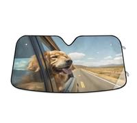 Pare Soleil Voiture Golden Retriever Housse De Protection Solaire Protection Avant Bache Pare Brise Pliable Bache Voiture pour Voitures Camion SUV S