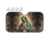 Pare Soleil Voiture Holly Mary Blessed Virgin Mary Our Lady of Guadalupe Mother of God Couverture Pare Brise Anti Chaleur Housse De Protection Solaire Pliable Bache Voiture pour Auto Universelle S