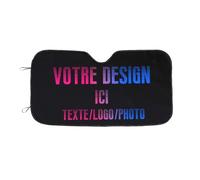 Pare Soleil Voiture Personnalisable Pliable Universel pour Conduite Quotidienne,Cache Pare-Soleil Voiture Pare Brise Avant Personnalisé avec Photo Texte Logo,Bloque Les Rayons UV,Protège L’intérieur
