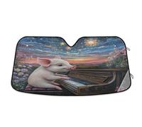 Pare Soleil Voiture Pigs Playing Piano Flowers Bache Voiture Détachable Bache Pare Brise Protection Avant Housse De Protection Solaire pour Travel Voitures Camion S