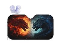 Pare Soleil Voiture Red Blue Fire Dragon Bache Voiture Universel Bache Pare Brise Pliable Housse De Protection Solaire pour Camion Voitures Travel S