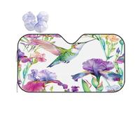 Pare Soleil Voiture Spring Hummingbird Iris Flower Housse De Protection Solaire Protection Avant Bache Voiture Universel Bache Pare Brise pour Camion SUV Travel S