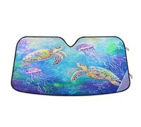 Pare Soleil Voiture Two Sea Turtles Swimming in The Housse De Protection Solaire Protection Avant Bache Pare Brise Détachable Bache Voiture pour SUV Travel Camion S