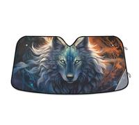 Pare Soleil Voiture Wolf Dream Catcher Bache Voiture Universel Housse De Protection Solaire Pliable Bache Pare Brise pour Camion SUV Voitures S