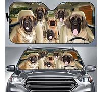 Pare-Soleils Intérieur Imperméable Pare-Soleil Avant Intérieur La Protection Pare Soleil Voiture Universelle pour Auto Été Camion Conduite Familiale avec Un Chien Mastiff Anglais M
