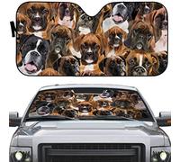 Pare-Soleils Intérieur Pliable Couverture Pare-Brise Voiture Intérieur La Protection Pare-Soleil Avant Universelle pour Camion Vus Véhicules Adorable Chien Boxer avec Un Visage Complet M