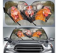 Pare-Soleils Intérieur Pliable Couverture Pare-Brise Voiture Protecteur De Pare-Brise Universelle pour Vus Camion Été Poussins Conduisant sous La Pluie Animaux Amusants sur La Route M