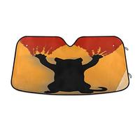Pare-Soleils Intérieur Pliable Pare-Soleil Avant Imperméable Pare Soleil Voiture Universelle pour Vus Été Camion Silhouette Chat Noir - Griffe De Sang S