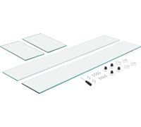 Pare-vent en verre SucceBuy pour table de cuisson rectangulaire 798 x 317 x 165 mm. plaque de verre trempé robuste de 8 mm d'épaisseur. Avec support d'angle en aluminium dur et pieds en caoutchouc. Mo