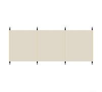 Pare-Vent Extérieur 250x70cm pour BBQ et Feu | Inclut 8 piquets solides et 4 cordes, installation pour rapide dans le pour sable, stable même par grand vent(white（no pole）)