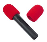 Pare-vent pour microphone sans fil à main pour JBL PartyBox Encore 2 / Encore Wireless Mic, pare-vent anti-salive, housse en mousse lavable (rouge)