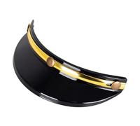 Pare-Vent Rabattable for Casque de Moto, visière à 3 Boutons-Pression, lentille Amovible, Demi-Visage Ouvert(Black Gold)