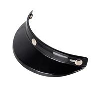 Pare-Vent Rabattable for Casque de Moto, visière à 3 Boutons-Pression, lentille Amovible, Demi-Visage Ouvert(Black)