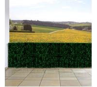 Pare-Vue Balcon Feuilles Foncés, Abat-Vent, Enveloppement Pour Terrasse, Clôture 300x150cm Vert
