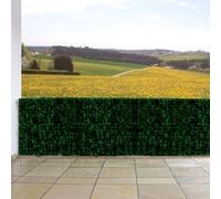 Pare-Vue Balcon Feuilles Foncés, Abat-Vent, Enveloppement Pour Terrasse, Clôture 300x150cm Vert