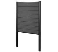 Pare-Vue En Wpc Sarthe, Clôture Coupe-Vent, Poteaux En Aluminium À Bétonner 100cm Anthracite Gris