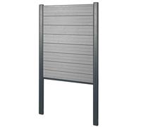 Pare-Vue En Wpc Sarthe, Clôture Coupe-Vent, Poteaux En Aluminium À Bétonner Élément De Base 100cm Gris Gris