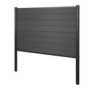 Pare-Vue En Wpc Sarthe, Clôture Coupe-Vent, Poteaux En Aluminium Élément De Base, 190cm Anthracite Gris