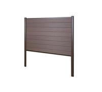 Pare-Vue En Wpc Sarthe, Clôture Pare-Vent, Poteaux En Aluminium À Sceller Élément De Base, 190cm Brun Marron