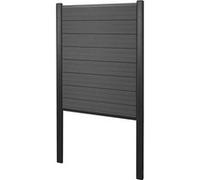 Pare-Vue En Wpc Sarthe, Clôture Coupe-Vent, Poteaux En Aluminium À Bétonner 100cm Anthracite Gris