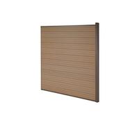 Pare-Vue En Wpc Sarthe, Clôture Coupe-Vent, Poteaux En Aluminium Élément D'extension, 1,85m Teck Marron