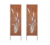 Kapaga - Paravent Métal 2x - 160 cm x 50 cm - Corten - Effet Rouillé Paravent pour Jardin - Élément de Paravent - Mur de Protection - Décoration de Jardin - Clôture - Rouille (Cerfs)