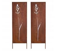 Kapaga - Paravent Métal 2x - 160 cm x 50 cm - Corten - Effet Rouillé Paravent pour Jardin - Élément de Paravent - Mur de Protection - Décoration de Jardin - Clôture - Rouille (Oiseau)