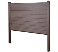 Pare-Vue Wpc Sarthe, Clôture Brise-Vent, Poteaux Wpc Base, 195cm Marron Marron