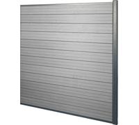 Pare-vue WPC Sarthe, clôture coupe-vent, poteaux alu ~ élément d'extension, 1,85m gris
