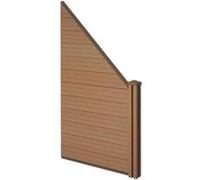 Pare-Vue Wpc Sarthe, Clôture Coupe-Vent, Poteaux Wpc Élément D'extension Oblique À Droite, 0,98m Teck Marron