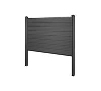 Pare-Vue Wpc Sarthe, Clôture Pare-Vent, Poteaux Wpc À Sceller Élément De Base, 195cm Anthracite Gris