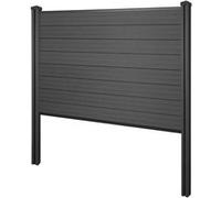 Pare-Vue Wpc Sarthe, Clôture Pare-Vent, Poteaux Wpc À Sceller Élément De Base, 195cm Anthracite Gris