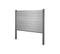 Pare-Vue Wpc Sarthe, Clôture Pare-Vent, Poteaux Wpc À Sceller Élément De Base, 195cm Gris Gris