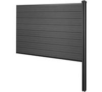 Pare-Vue Wpc Sarthe, Clôture Pare-Vent, Poteaux Wpc À Sceller Élément D'extension, 188cm Anthracite Gris